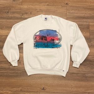 Vintage Hot Air Balloon Ferndale Washington Russell Crewneck Sweatshirt Size M